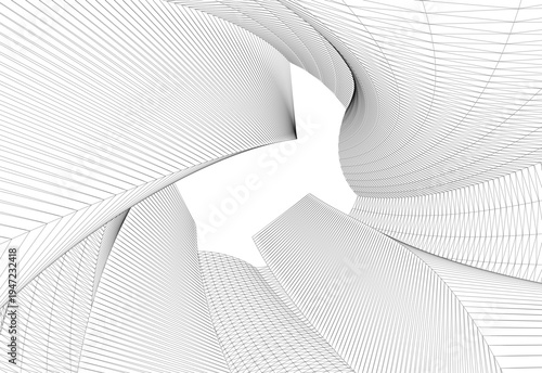 Abstract architectural building vector 3d illustration