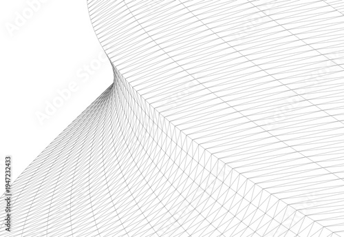 Abstract architectural building vector 3d illustration