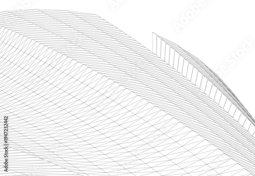 Abstract architectural building vector 3d illustration