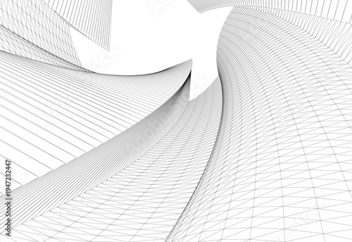 Abstract architectural building vector 3d illustration