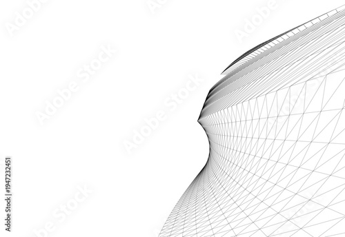 Abstract architectural building vector 3d illustration