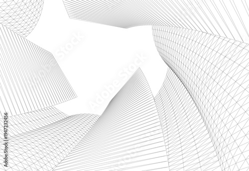 Abstract architectural building vector 3d illustration
