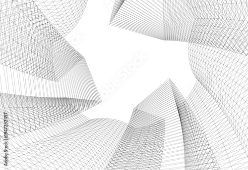Abstract architectural building vector 3d illustration