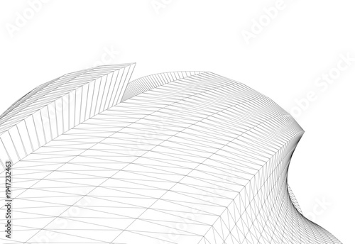 Abstract architectural building vector 3d illustration