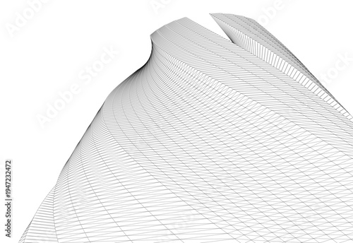 Abstract architectural building vector 3d illustration