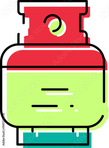 Gas cylinder icon representing lpgpropane storage for domestic and industrial use, symbolizing fuel supply, energy source, heating and cooking applications, safety and infrastructure