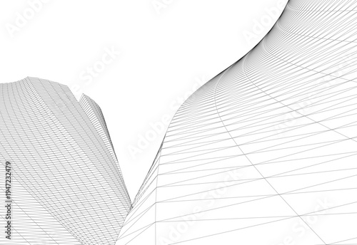 Abstract architectural building vector 3d illustration