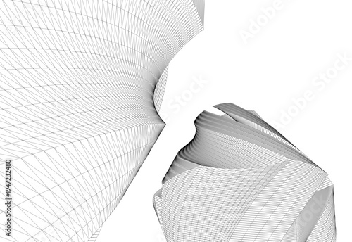 Abstract architectural building vector 3d illustration