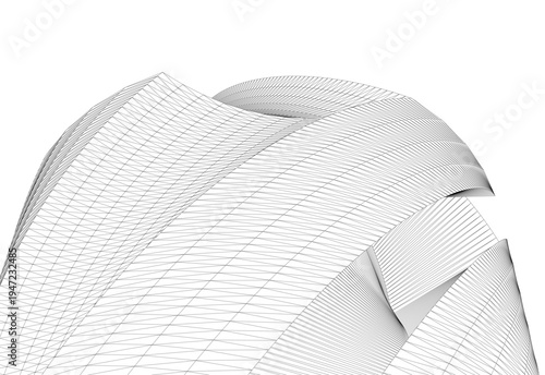 Abstract architectural building vector 3d illustration