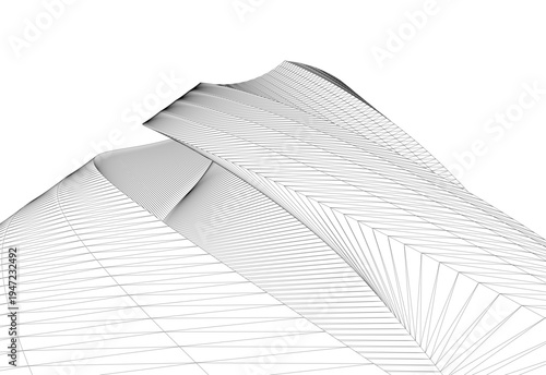 Abstract architectural building vector 3d illustration