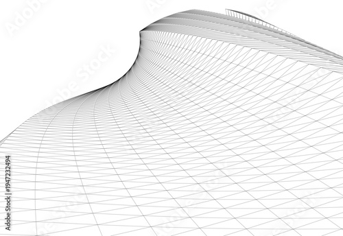 Abstract architectural building vector 3d illustration