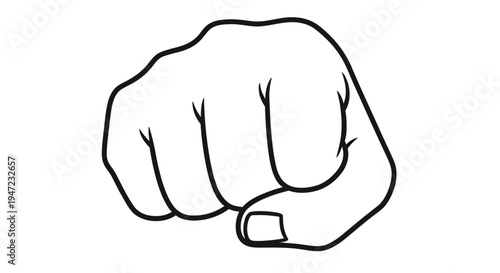 Simple line drawing of a clenched fist against a plain white background