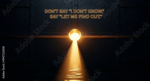 A glowing golden keyhole opens in a dark iron wall to reveal a path of light, illustrating proactive problem-solving and a growth mindset.