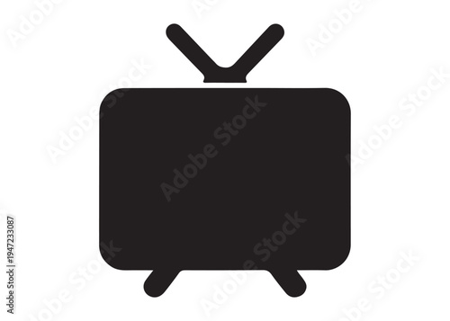 television logo silhouette vector, Vintage retro antenna television logo silhouette vector illustration, old tv logo, box tv logo, tv retro logo silhouette design on white background