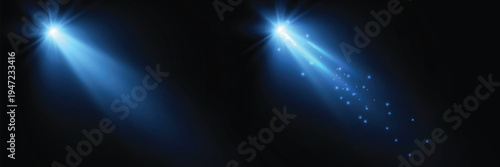 Spotlight on dark wall, realistic soft concert light on abstract stage png. Realistic light source set on transparent bg with reflection on floor. Scene floodlight spotlight stage beam. Lighted scene.