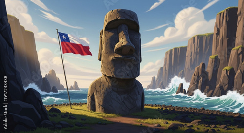 Moai statues from Easter Island – Chile.