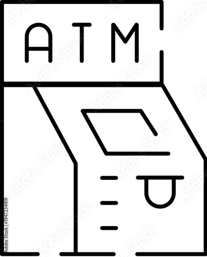 Atm automated teller machine providing self service banking, allowing customers to withdraw cash, make deposits, check balances, and perform other financial transactions conveniently