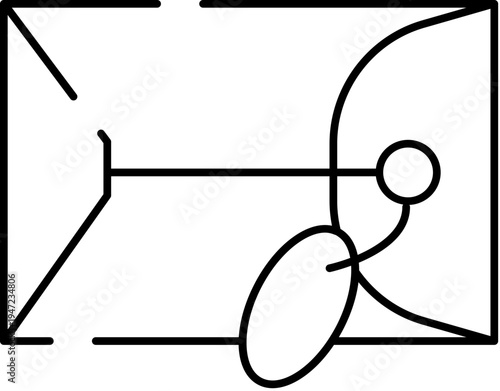 Minimalistic flat line icon illustrating a new email message or notification arriving in an inbox, symbolizing communication, delivery, and important online correspondence