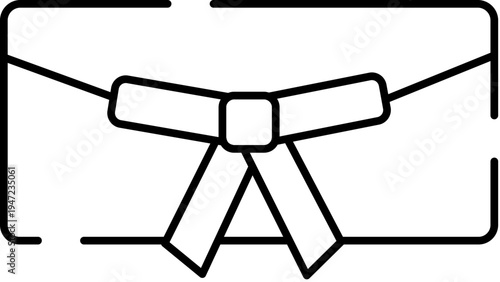 Gift card or voucher in an envelope tied with a festive ribbon bow, minimalist outline icon symbolizing celebration, invitation, special delivery and gift giving occasion