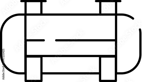 Industrial water tank icon outlining a storage container for liquid, useful for depicting infrastructure, utilities, resources, and various industry processes