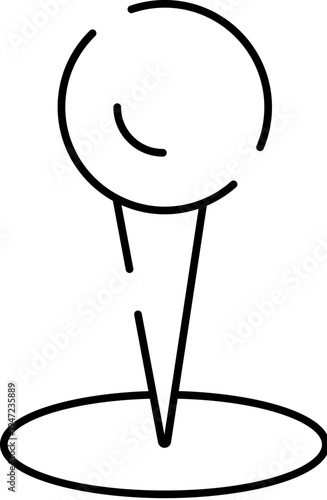 Pushpin icon conceptualizing precise geographic location, pinpointing an exact spot, navigating a route, and indicating a specific destination on a digital or physical map