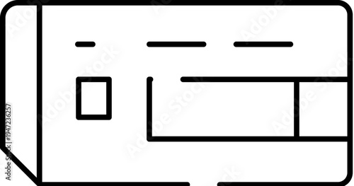 Wallet holding cash and cards, minimalist line art icon representing finance, banking, payments, budgeting, personal wealth, transactions, and secure mobile or card based payments