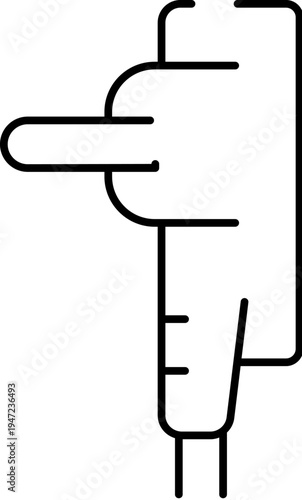 Hand showing index finger extended for medical examination or digital screening, minimalist outline symbolizing diagnostics, doctorpatient checkup, screening and preventive care