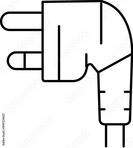 Power plug line icon representing electrical connection, charging, and energy supply, essential for technology devices, electronics, and global power solutions