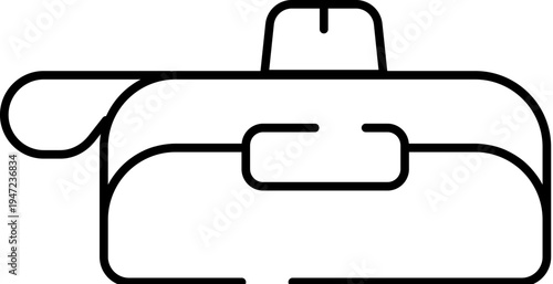 Portable medical device carrying case outline icon representing a compact electronic device for respiratory treatment, showing its simplicity and portability for healthcare needs