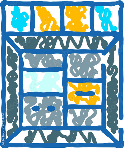 Stylized chest of drawers offering practical storage solutions, providing an essential element for home decor and organization in various interior design concepts