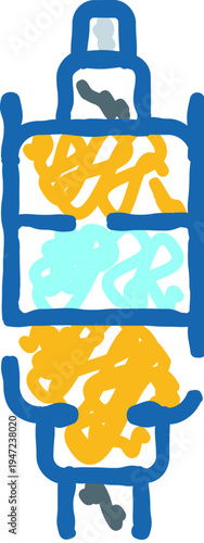 Doodle icon illustrating a spark plug functioning within an engine, crucial for ignition and starting the combustion cycle in automotive systems, representing car maintenance and repair tasks