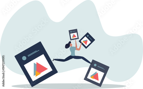 Content marketing and social media post for commercial purposes.person's life situation and his activities.