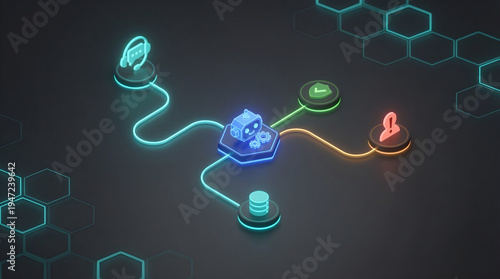3D Isometric AI Driven Customer Journey and Support Triage Workflow