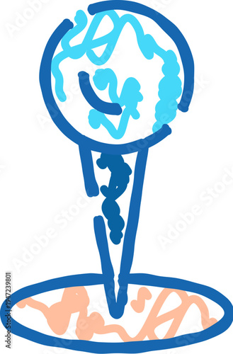 World globe with a location pin icon symbolizing global navigation, precise geolocation and tracking for travel, delivery, mapping, gps apps, web and mobile location services