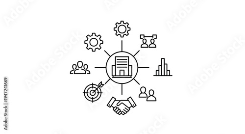 Business Strategy Concept: Teamwork, Goals, Data, and Operations