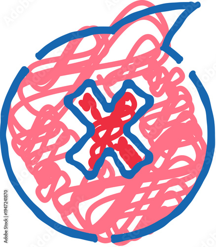 Speech bubble with an explicit cancel symbol representing censorship. Restricted communication. Freedom of speech issues. And the concept of being muted or silenced in discussions and online discourse