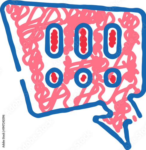 Speech bubble icon depicting mental health therapy and medical treatment with pills and capsules, symbolizing conversation and discussion around psychological well being