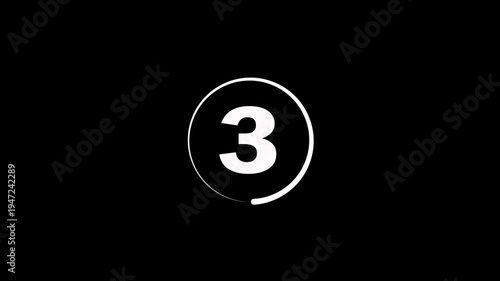5 second countdown timer, Abstract countdown and rotating circular animation on black background. Simple 5-second countdown timer version included Movies start intro 5 4 3 2 1 count down