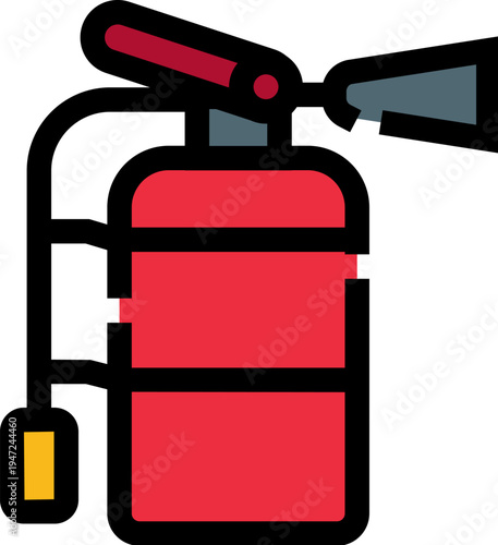 Fire extinguisher icon illustrating emergency readiness, prevention, and safety, representing essential equipment for controlling dangerous situations