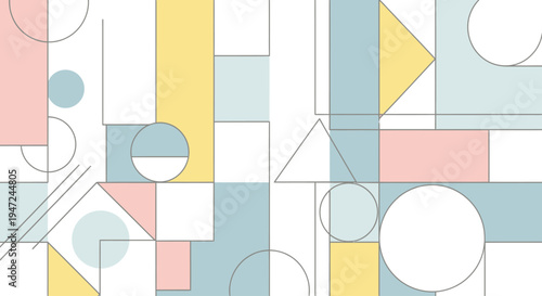 Geometric shapes in pastel colors.