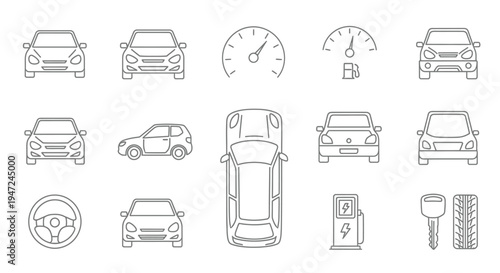 Car vehicle icons and symbols.
