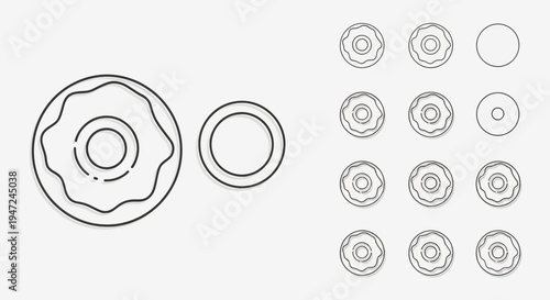 Black and white gear icons set.
