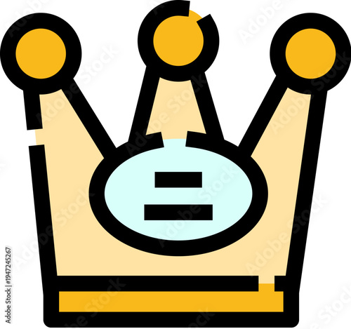 Crown icon showcasing attributes of power, achievement, status, and luxury, symbolizing authority, excellent quality, and top position within a ranking or hierarchy