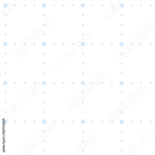 Seamless geometric floral dot grid pattern with swatch