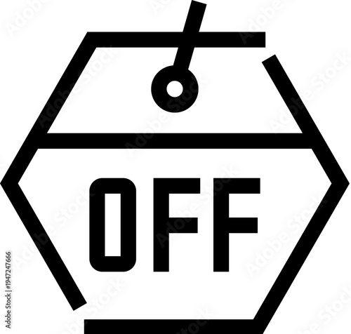 Off button icon presenting a digital user interface element for disengaging power, shutting down systems, or indicating an inactive state, isolated on a white background