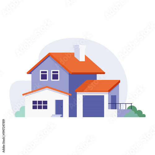 Maison familiale moderne illustration vectorielle immobilier habitation