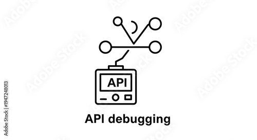 API Debugging Icon: Software Development, Code Testing, Network Connection