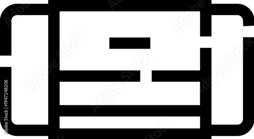 User interface element displaying a text message icon with three horizontal lines and a dash inside a rounded rectangle, useful for communication and online chat concepts