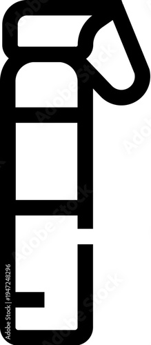 Spray bottle for cosmetic or medical use, minimalist line art icon conveying fresh, clean personal care, hygiene and health application for web, app, logo or packaging