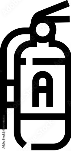 Fire extinguisher icon illustrating emergency equipment for fire prevention, providing essential safety and protection against potential hazards in various environments